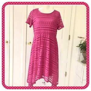 💝 DANA BUCHMAN 💝 fuchsia short sleeve dress size women’s L